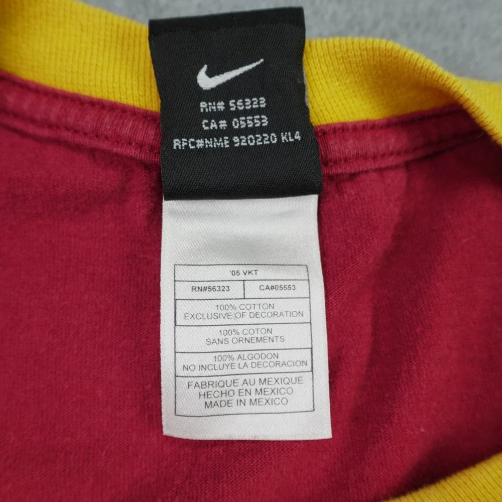 USC Trojans T-Shirt Mens XXL Red Yellow Ringer Short Sleeve Nike Team NCAA